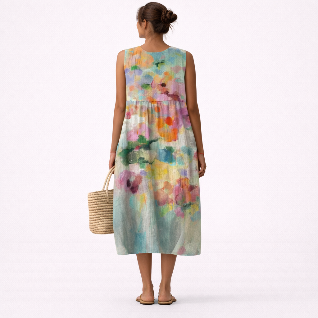 Vestido midi multicolor elegante Nadia