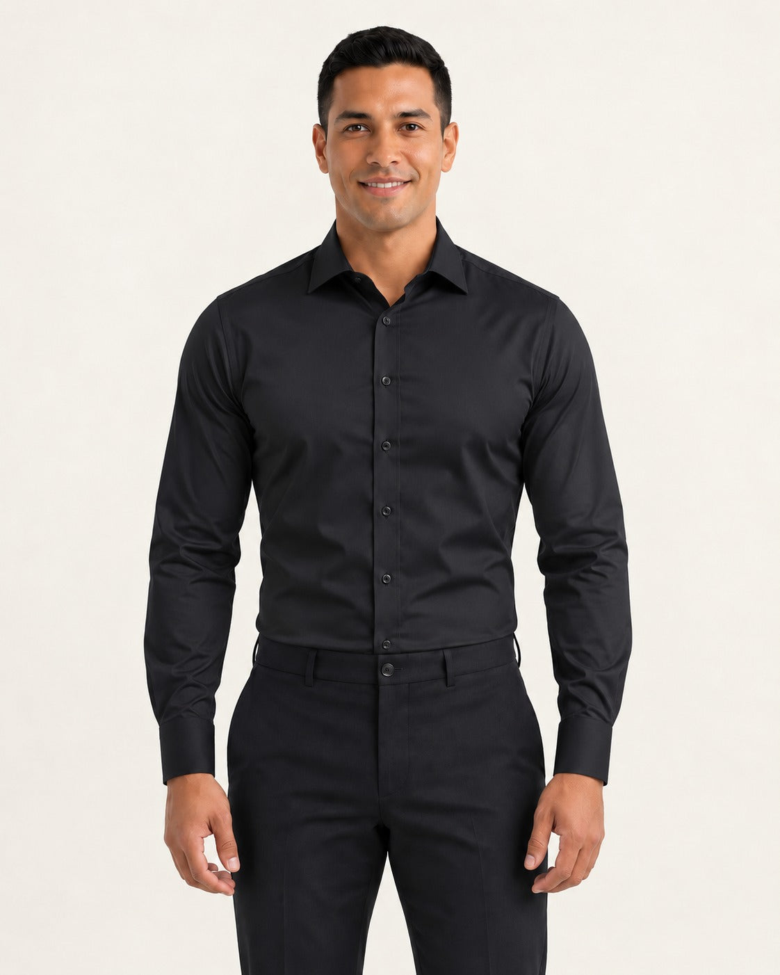 Camisa de vestir slim Adrian en negro (antigua)