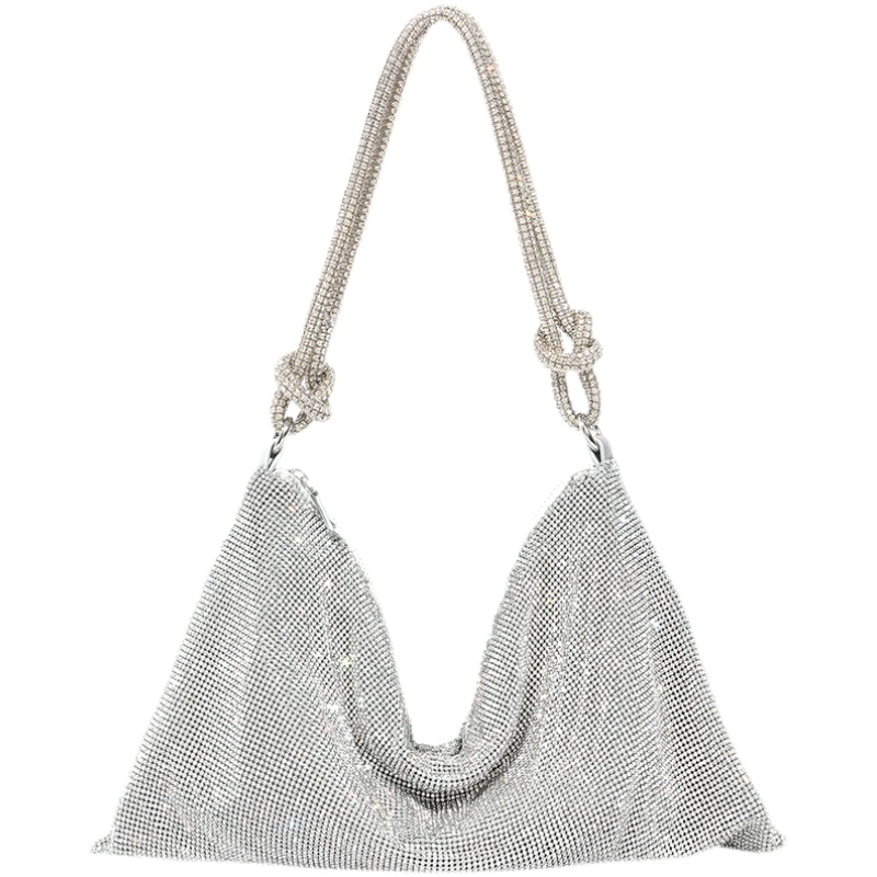 Bolso de pedrería Lisa - Plateado