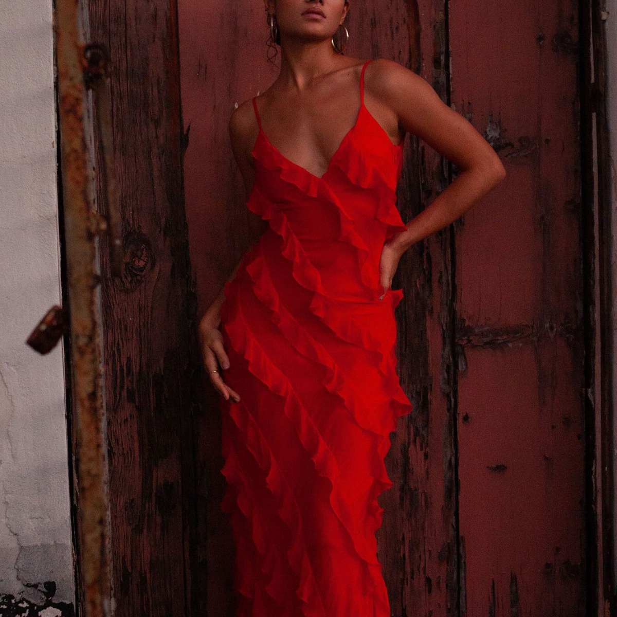 Vestido largo elegante - Rojo