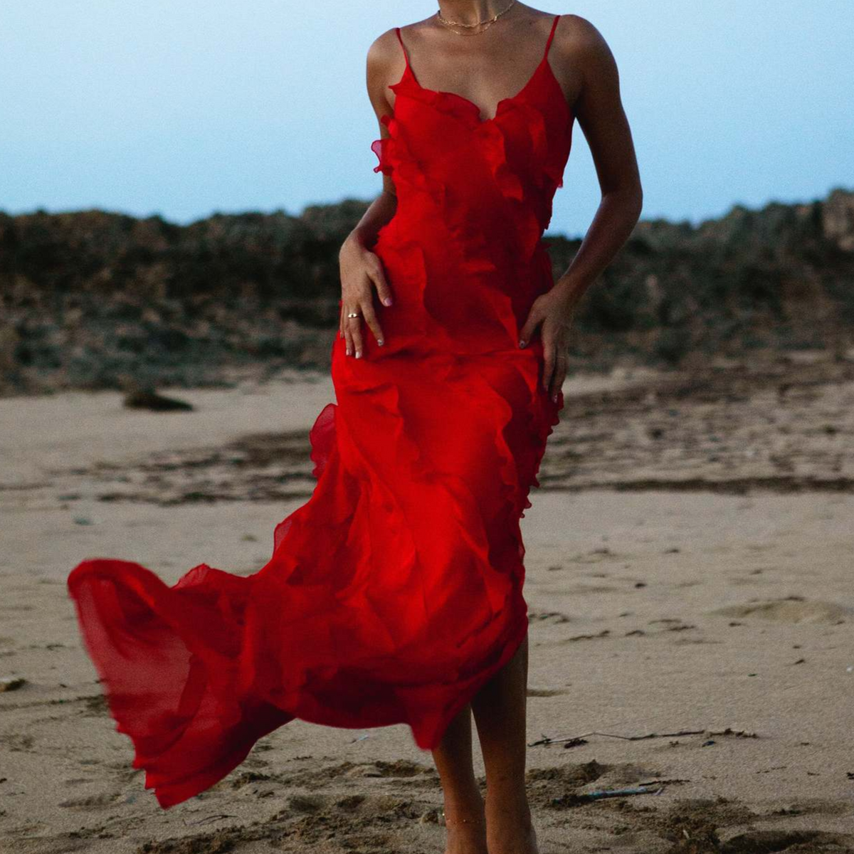 Vestido largo elegante - Rojo