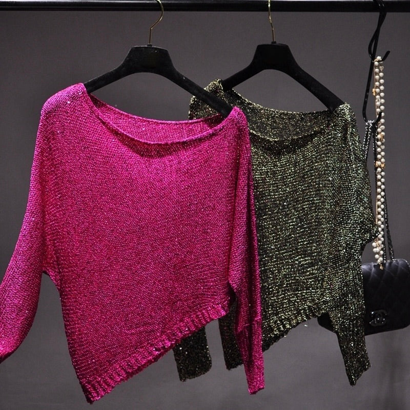 Blusa asimétrica de lentejuelas - Todos los colores