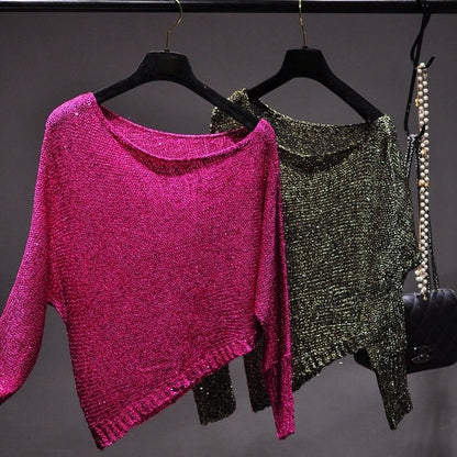 Blusa asimétrica de lentejuelas - Todos los colores