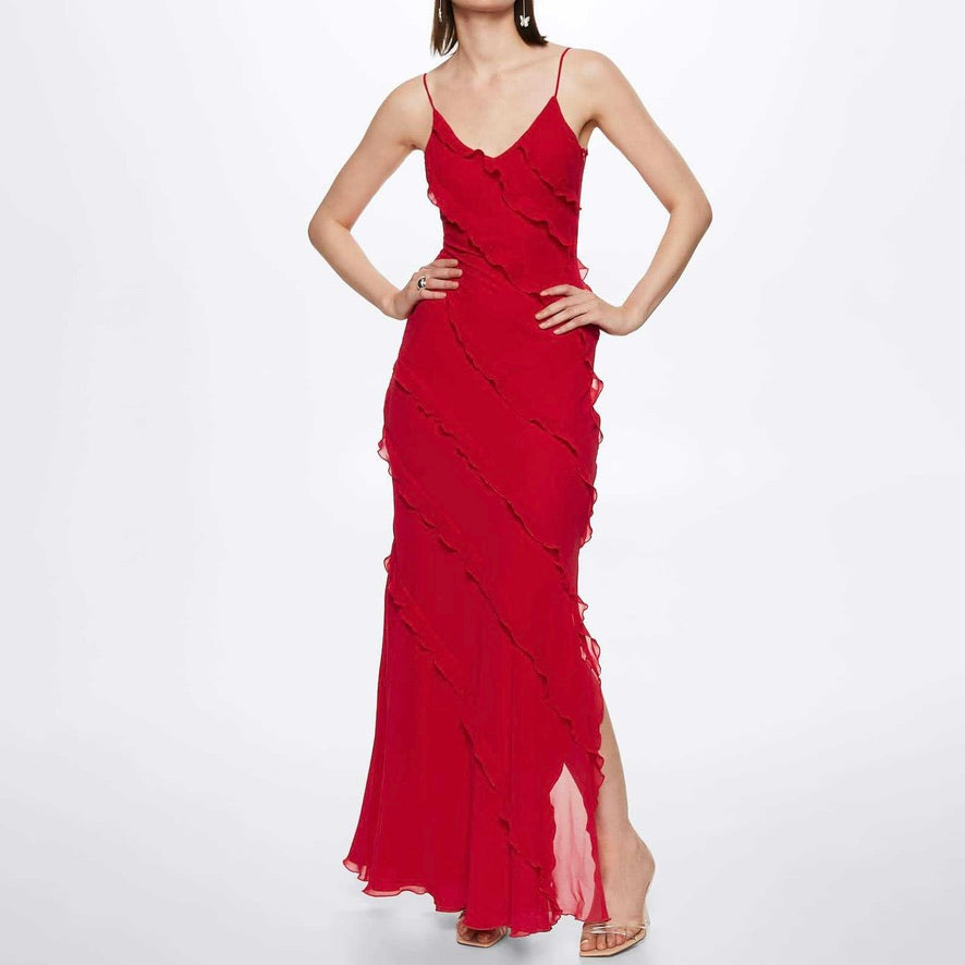 Vestido largo elegante - Rojo