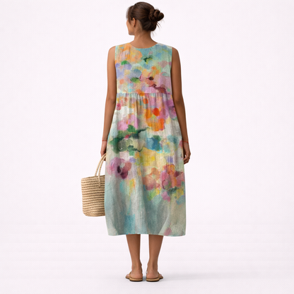 Vestido midi multicolor elegante Nadia