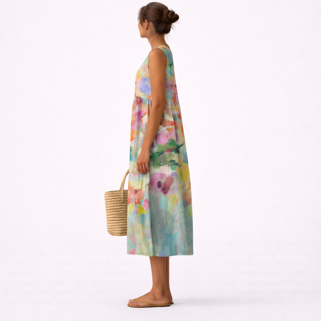 Vestido midi multicolor elegante Nadia
