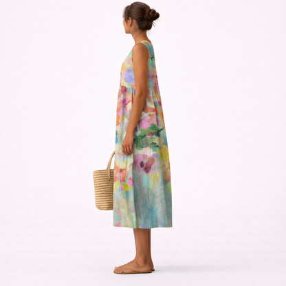 Vestido midi multicolor elegante Nadia