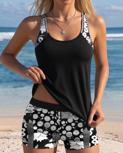 Conjunto de baño floral con short Bahia