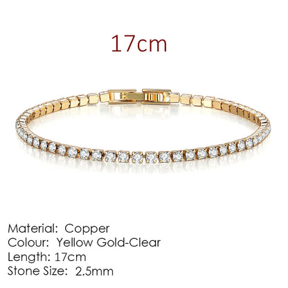 Pulsera tenis de circonitas Celia - Guía de tallas