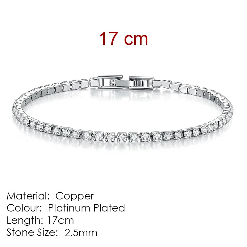 Pulsera tenis de circonitas Celia - Guía de tallas