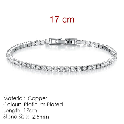 Pulsera tenis de circonitas Celia - Guía de tallas