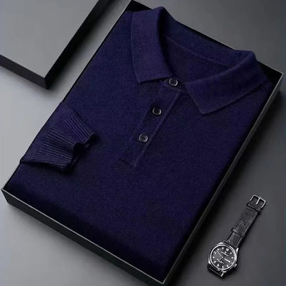 Polo de punto de manga larga Rafael (foto del proveedor) azul marino