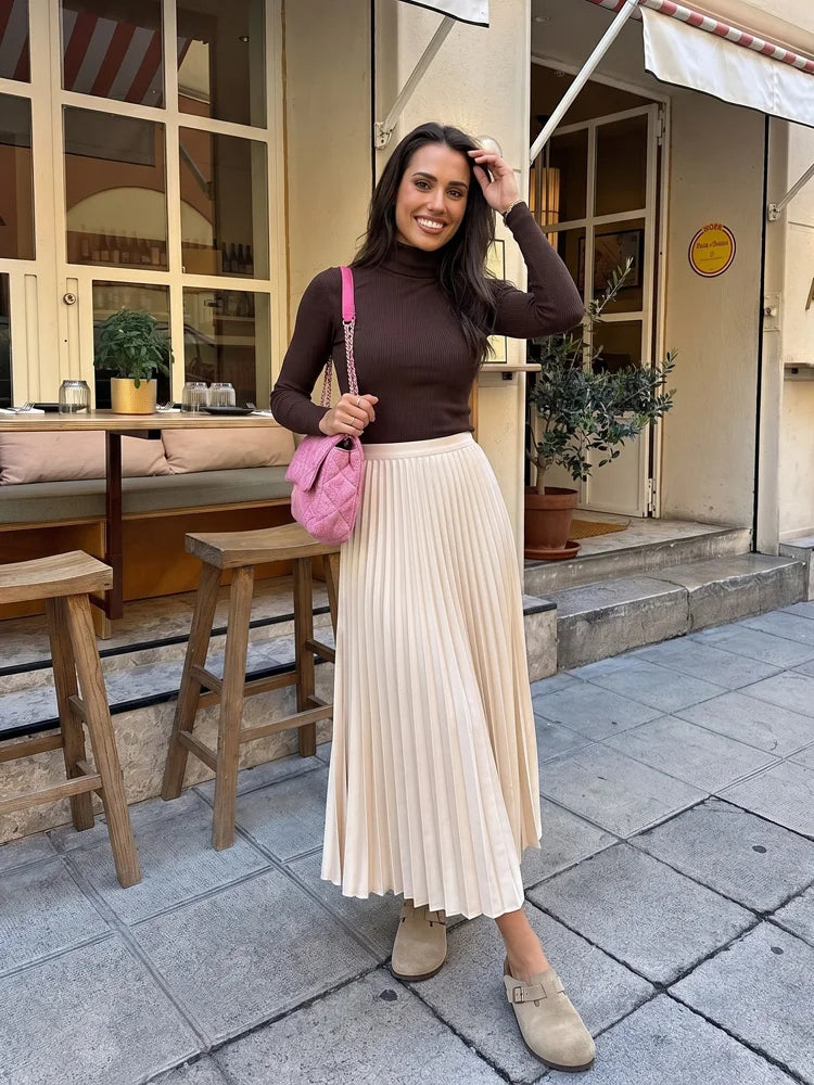 Falda midi plisada Vera