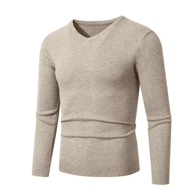 Jersey de cuello de pico Andrés (foto del proveedor) beige