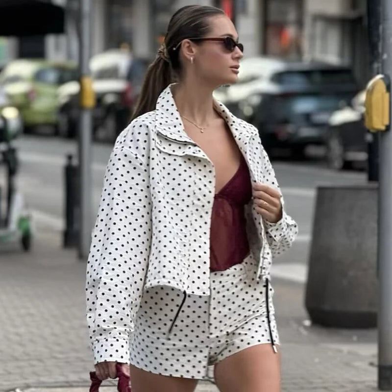 Bomber de lunares Dalia - Blanco