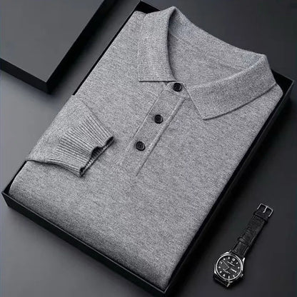 Polo de punto de manga larga Rafael (foto del proveedor) gris claro