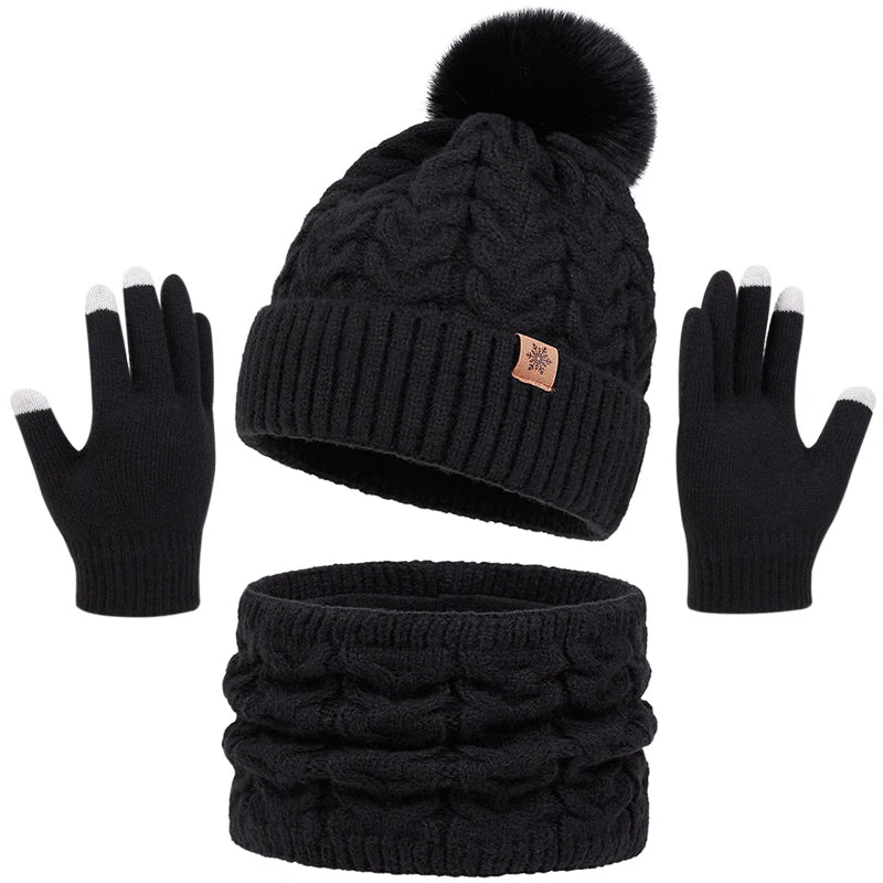 Set de invierno gorro, cuello y guantes Lía (foto del proveedor) negro