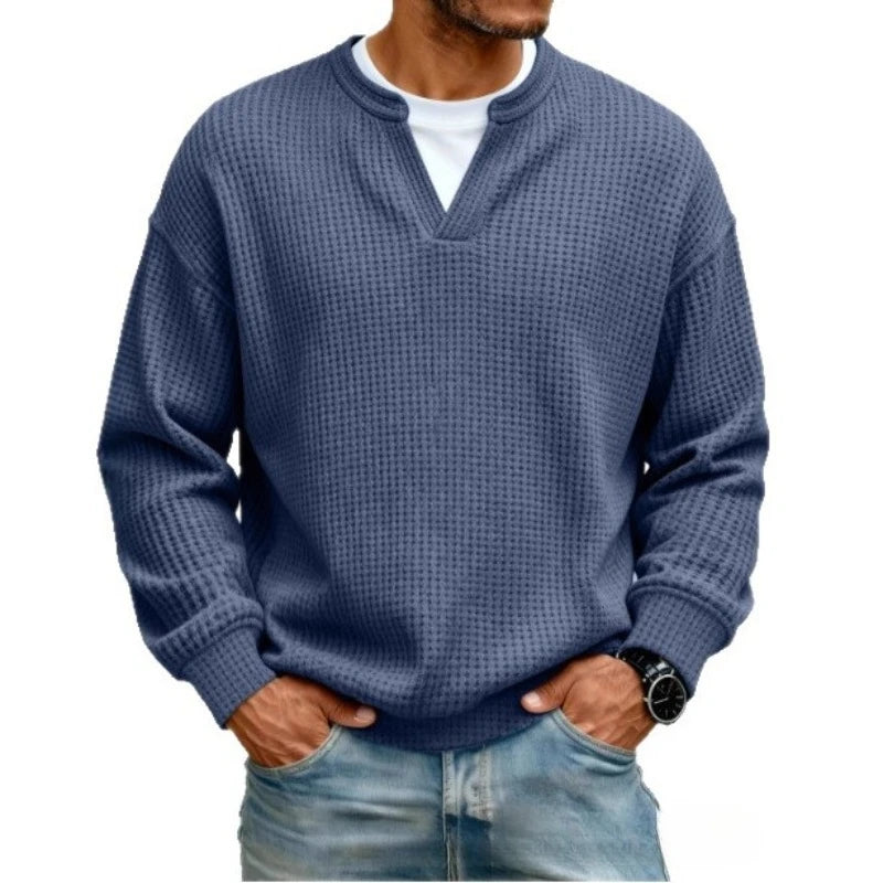 Jersey de gofre efecto capas Iker - Azul marino
