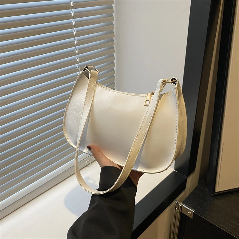 Bolso de hombro de charol Ruby - Blanco