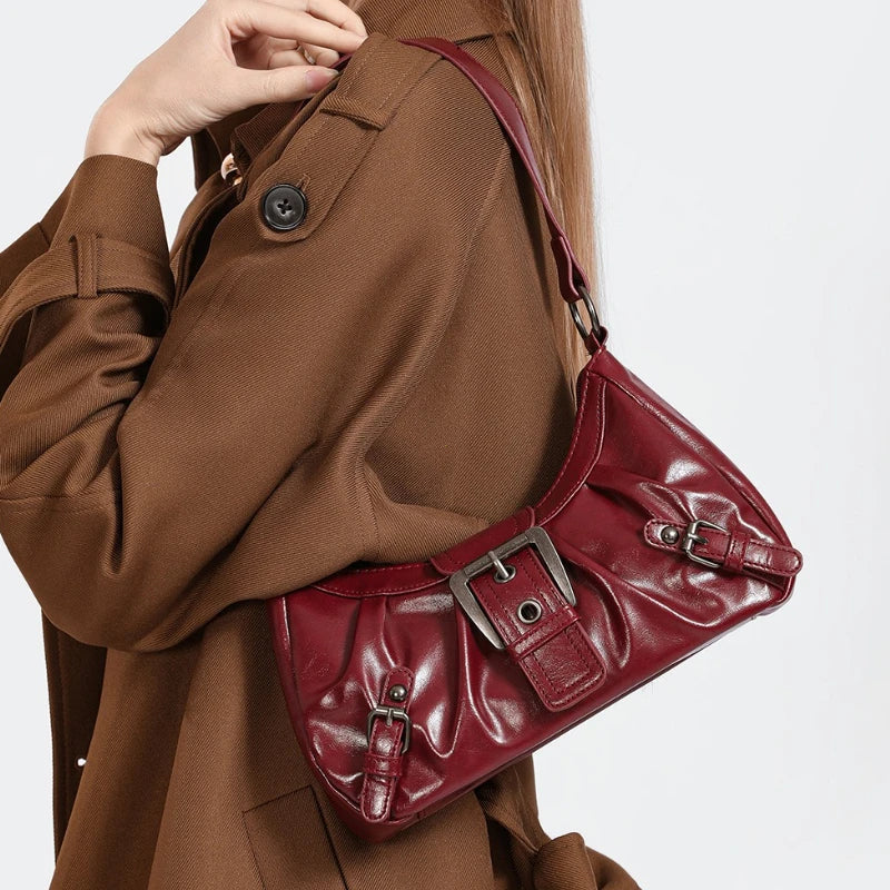 Bolso hobo con hebilla Marta - Burdeos