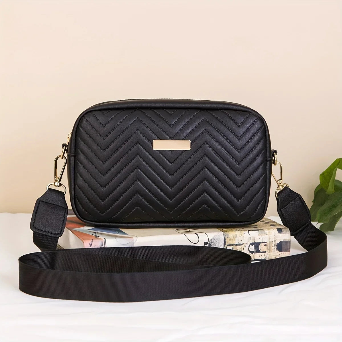 Bolso bandolera acolchado Nerea - Negro