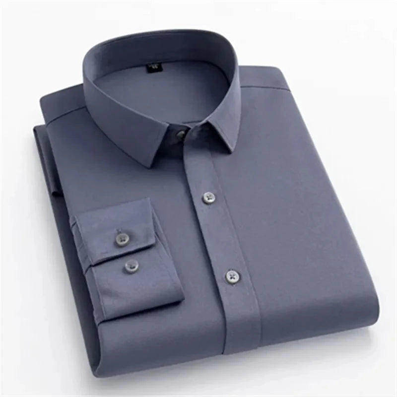 Camisa elástica de oficina Emil en gris - Gris