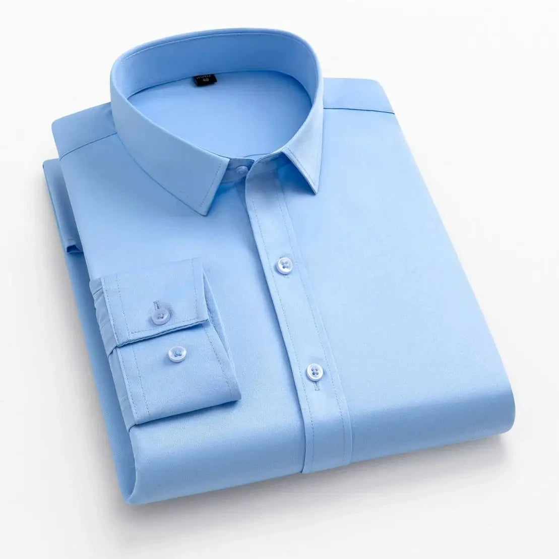 Camisa de vestir sin planchar Nolan en azul claro - Azul claro