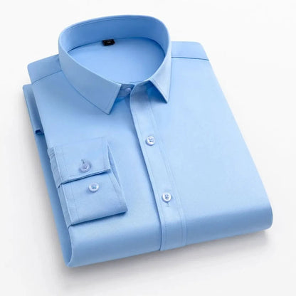 Camisa de vestir sin planchar Nolan en azul claro - Azul claro