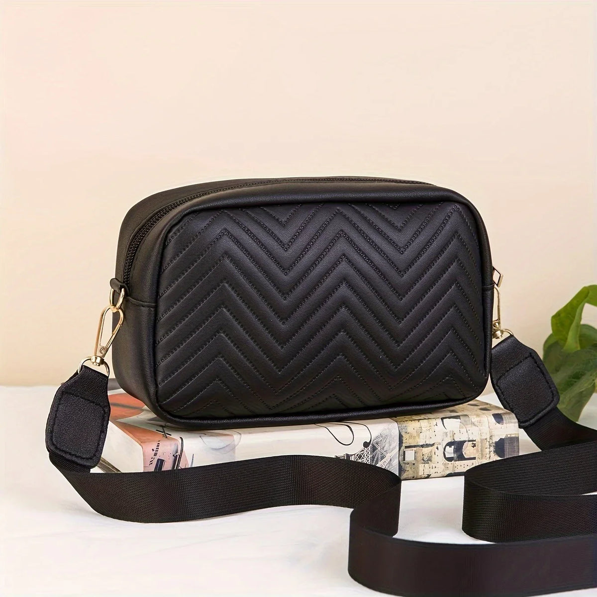 Bolso bandolera acolchado Nerea - Negro