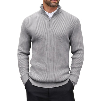 Jersey de canalé con media cremallera Gonzalo (foto del proveedor) gris claro