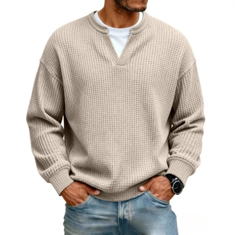 Jersey de gofre efecto capas Iker beige, otro modelo (antigua)