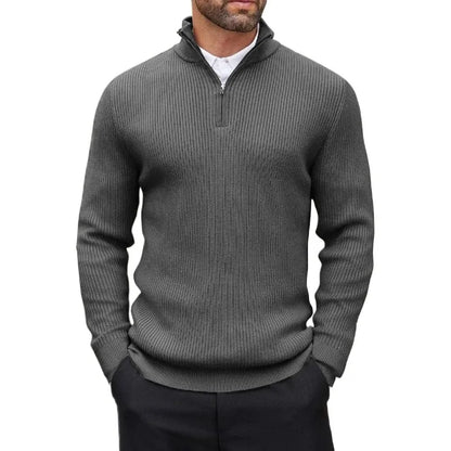 Jersey de canalé con media cremallera Gonzalo (foto del proveedor) gris
