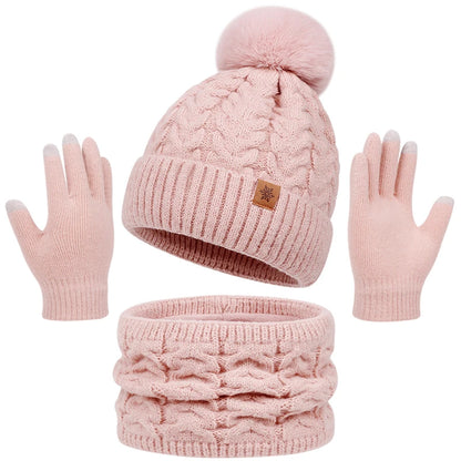 Set de invierno gorro, cuello y guantes Lía (foto del proveedor) rosa