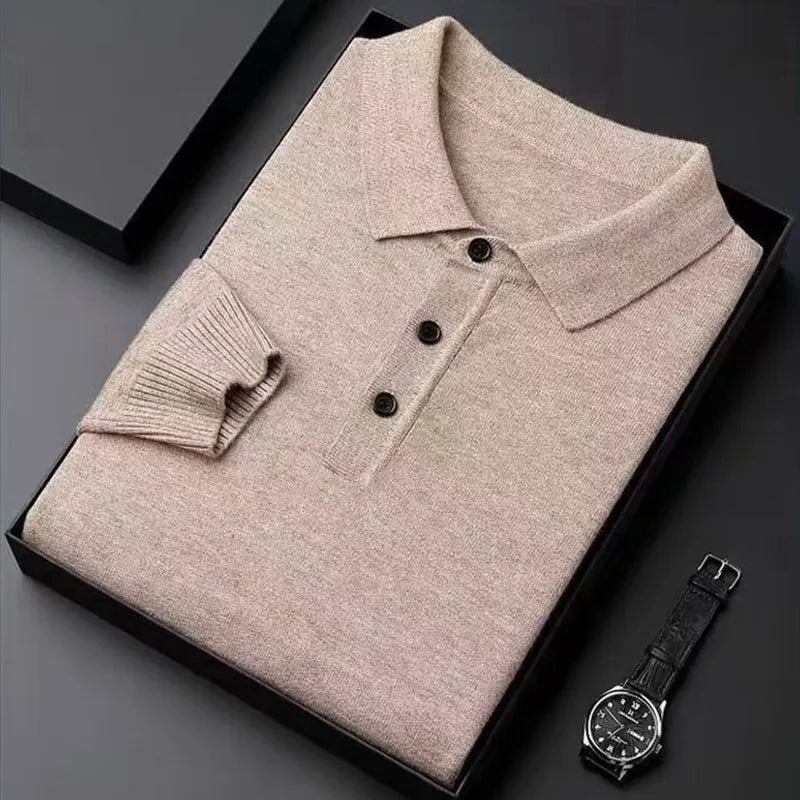 Polo de punto de manga larga Rafael (foto del proveedor) beige