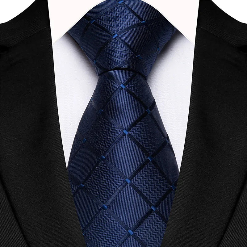 Corbata jacquard Hugo - Azul marino