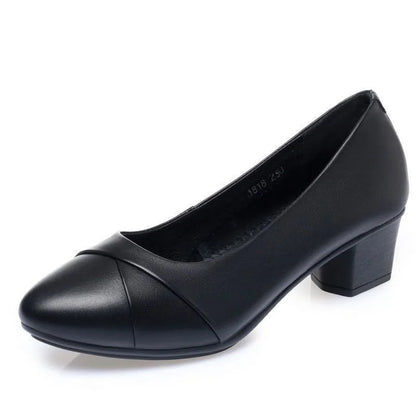 Zapatos de salón de tacón bajo Clara, vista lateral - Negro