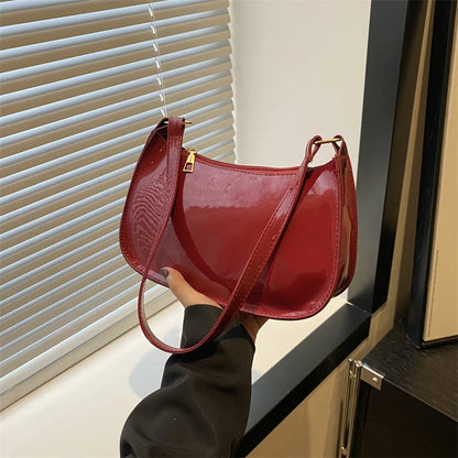 Bolso de hombro de charol Ruby - Rojo