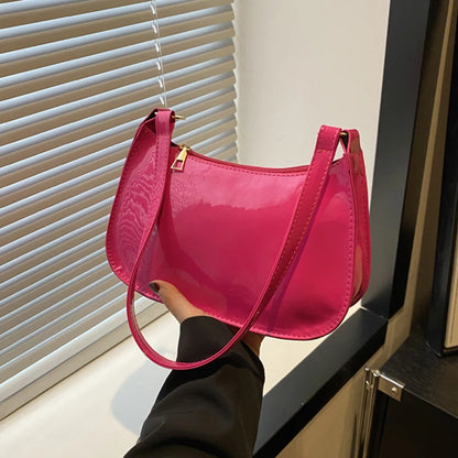 Bolso de hombro de charol Ruby - Fucsia