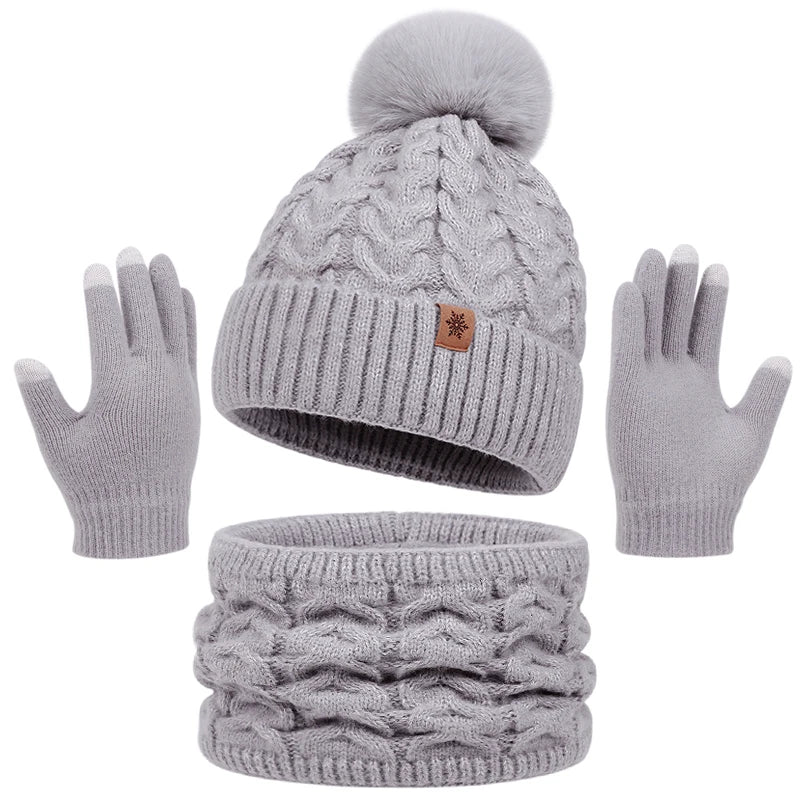 Set de invierno gorro, cuello y guantes Lía (foto del proveedor) gris