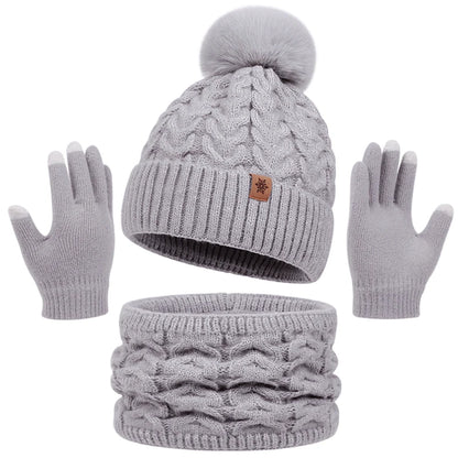 Set de invierno gorro, cuello y guantes Lía (foto del proveedor) gris