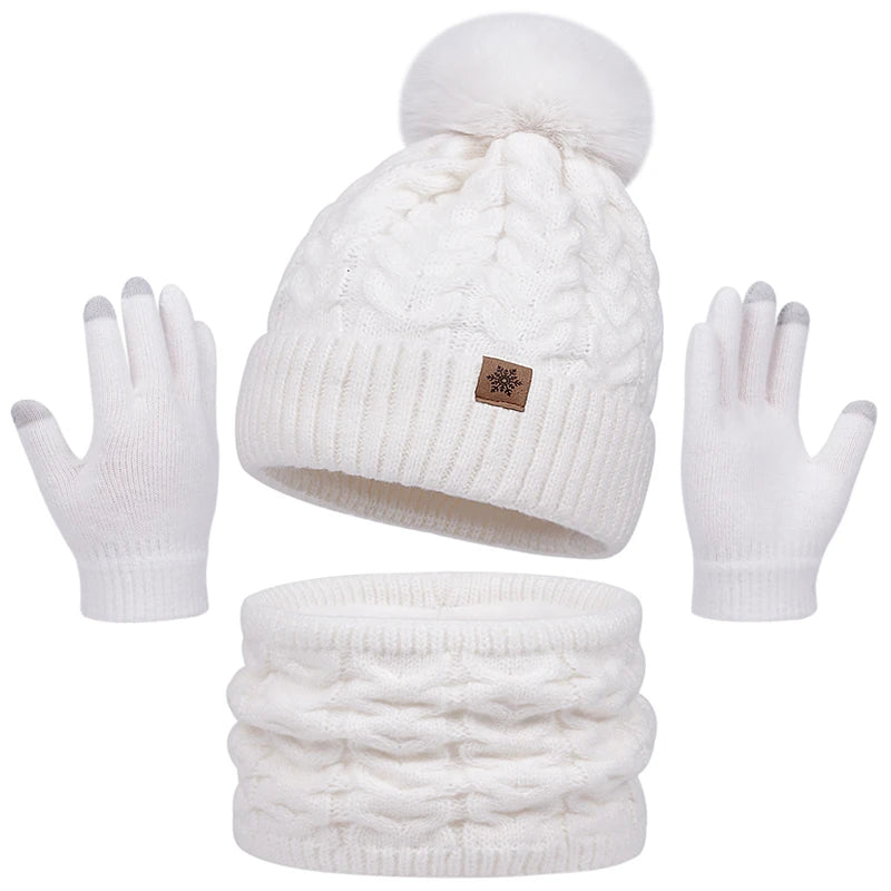 Set de invierno gorro, cuello y guantes Lía (foto del proveedor) blanco