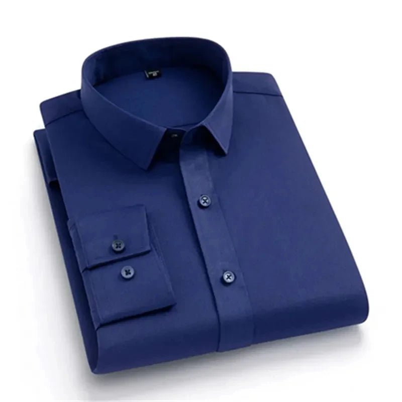 Camisa elástica de oficina Emil en azul marino - Azul marino