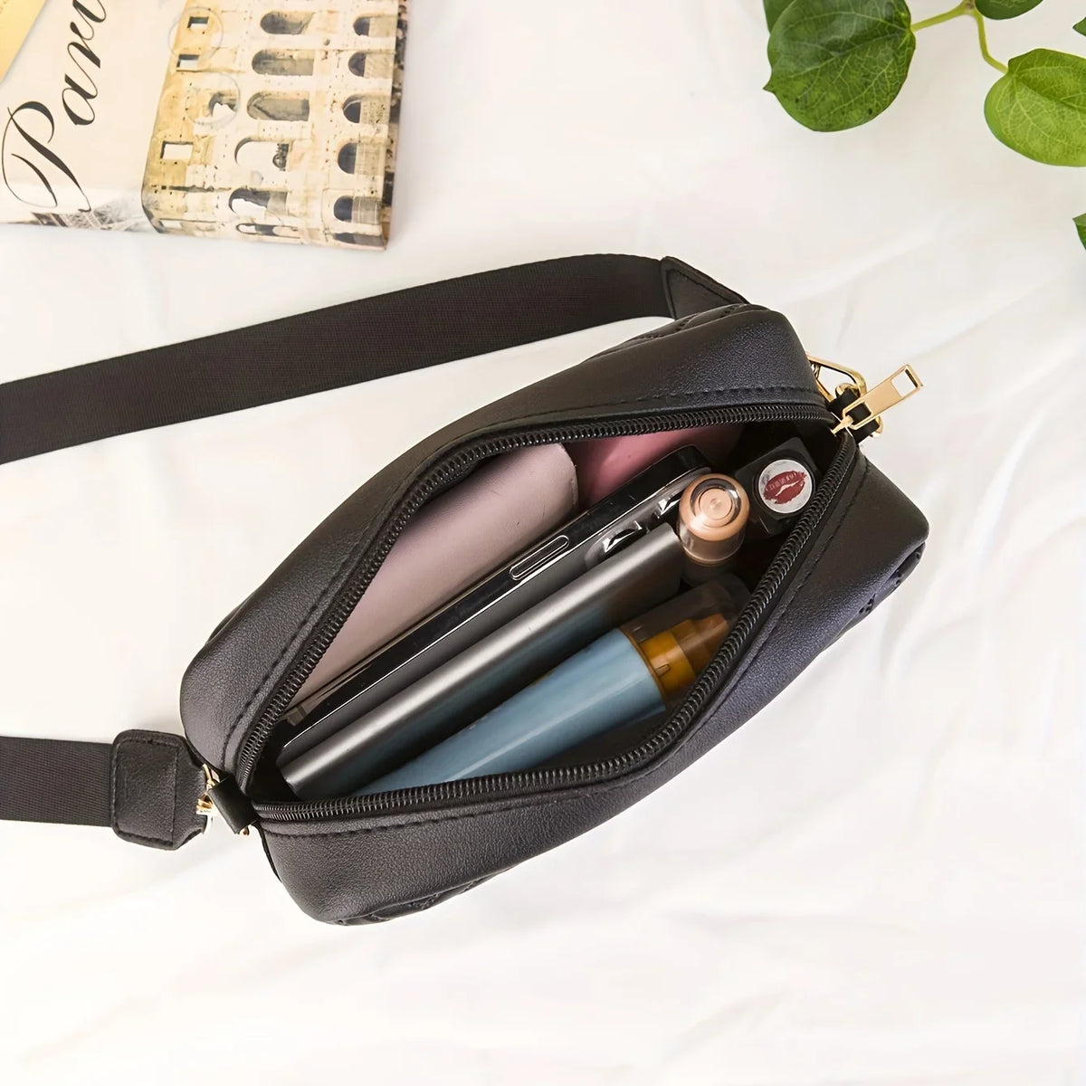 Bolso bandolera acolchado Nerea - Negro