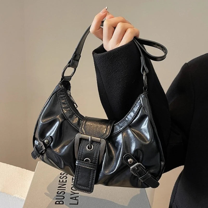 Bolso hobo con hebilla Marta - Negro