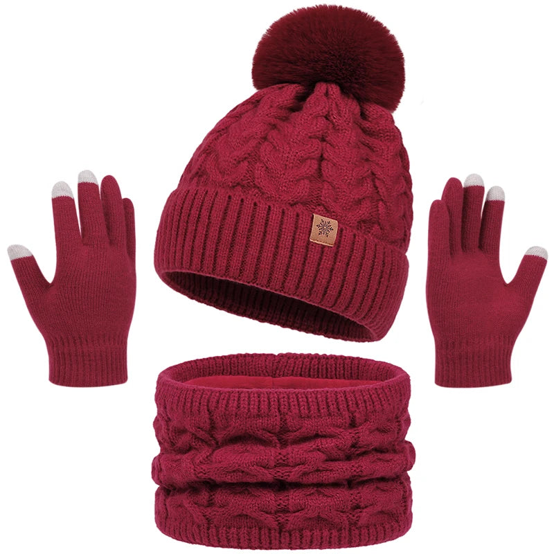 Set de invierno gorro, cuello y guantes Lía (foto del proveedor) rojo