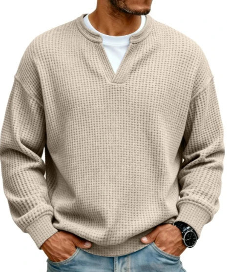 Jersey de gofre efecto capas Iker beige, otro modelo (antigua)