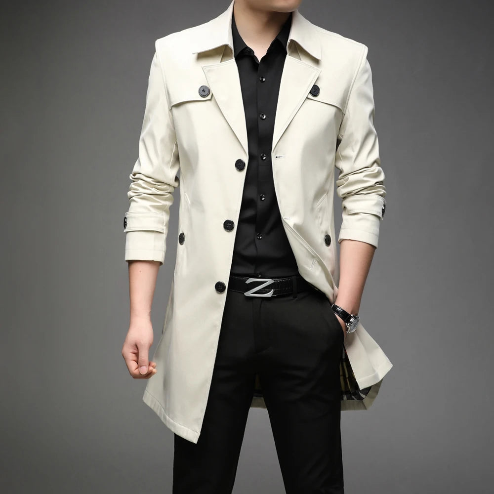 Gabardina de solapa con botones Álvaro (foto del proveedor) beige