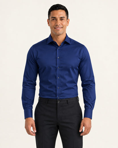 Camisa de vestir slim Adrian en azul marino (antigua)