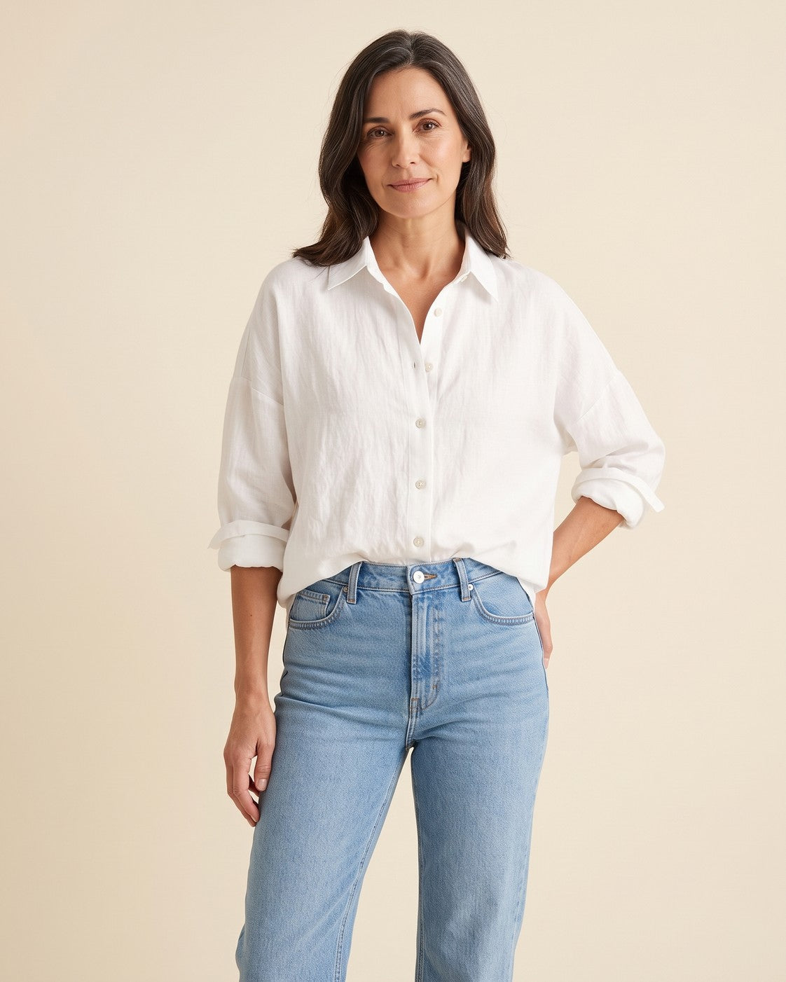 Camisa oversize de algodón Carmen - Blanco