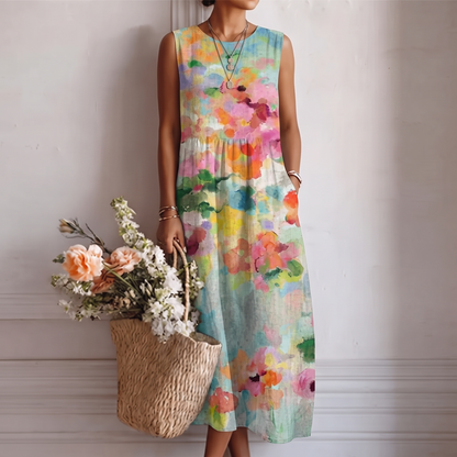 Vestido midi multicolor elegante Nadia